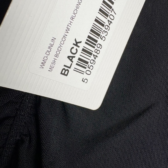 NWT Ted Baker London Cocktail Mini Dress Long Sleeve Plunge Bodycon Black Size 4 - Picture 8 of 8